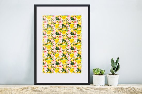 Fotolijst incl. Poster - Bloemen - Rozen - Lente - 40x60 cm - Posterlijst