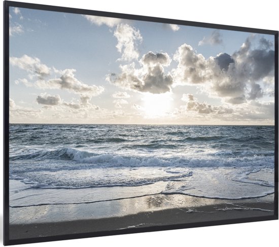 Cadre photo avec affiche - Mer - Nuages ​​- Allemagne - 120x80 cm - Cadre pour affiche