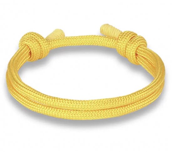 Verstelbare -armband -geel- Schuifkoord- Textiel- Charme Bijoux