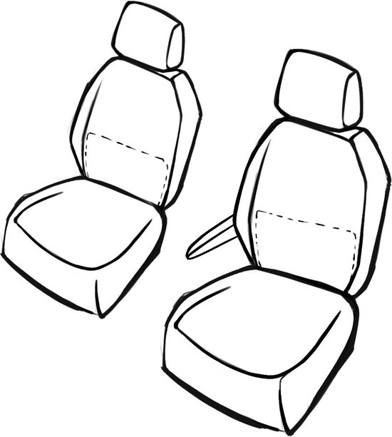 Housse de siège auto Robusto sur mesure pour VW T-Roc (A11) 07/2017-Aujourd'hui, 2 housses de siège simples pour sièges standards