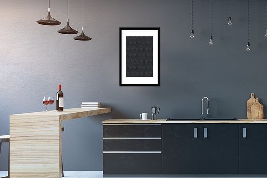 Affiche avec cadre Formes géométriques - Art Déco - Zwart - Doré - 40x60 cm