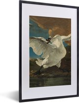 Fotolijst incl. Poster - De bedreigde zwaan - Schilderij van Jan Asselijn - 40x60 cm - Posterlijst