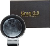 GreatGift® - Lune 3D dans une boule de cristal 10 cm - Dans une boîte cadeau de luxe - Cadeau pour lui - Cadeau pour Cheveux - Lune - Espace - Astrologie - Sur support en cristal