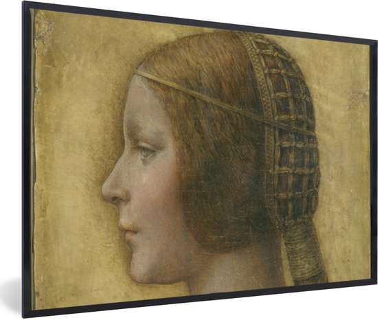 Fotolijst incl. Poster - La Bella Principessa - Leonardo da Vinci - 60x40 cm - Posterlijst