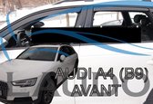 Zijwindschermen Audi A4 Sedan type B9 model vanaf jaar 2016 donker getint pasvorm raamspoilers merk Team Heko