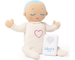 Lulla doll – Doorslaappop met natuurlijke hartslag & ademhaling - Hartslag knuffel - Slaaphulp - Werkt tot 12 uur - Vanaf 0 maanden - Machinewasbaar - Lichtblauw