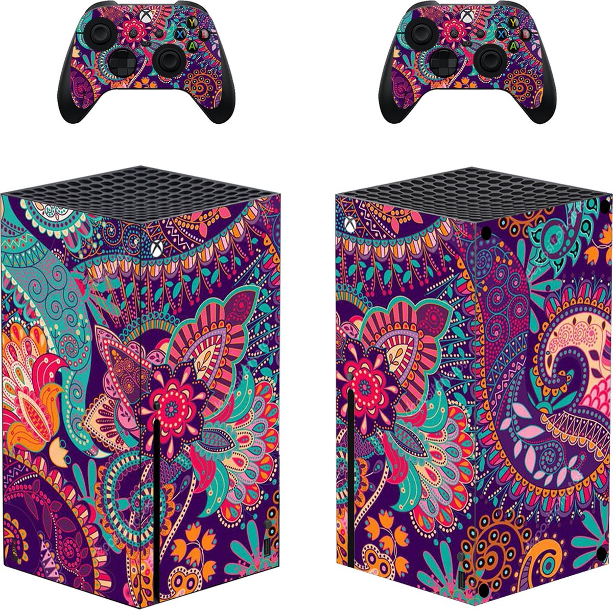 Xbox Series X - Console Skin - Floral Fantasy - 1 console en 2 controller stickers