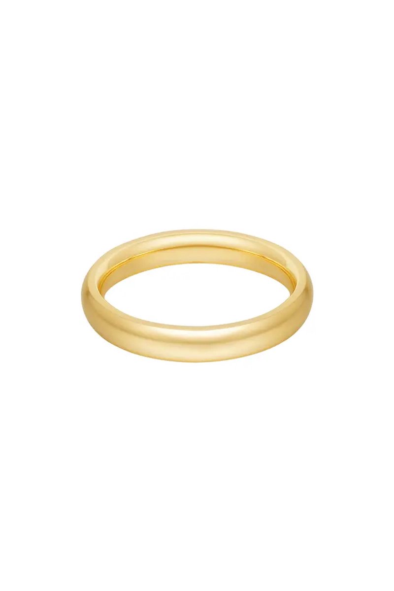 Ring effen basic - Ring - Yehwang - Stainless Steel - Goud - Maat 18
