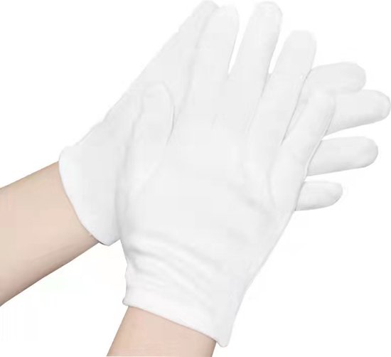 Katoenen handschoenen-20 paar-Wit-soft-hand katoen-Maat L