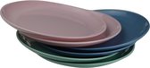 Ikolife kleine plastic borden plat, 6 stuks, diameter 19,5 cm, 3 kleuren, kinderborden, herbruikbaar, BPA-vrij (19,5 cm bord klein)
