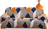 Housse de canapé 3 places - Sofa Cover de canapé - Housse élastique en spandex extensible - Protecteur lavable antidérapant et housse avec accoudoirs - Géo