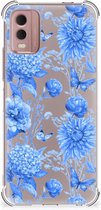 Case voor Nokia C32 Flowers Blue