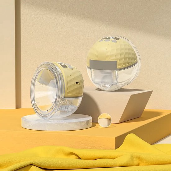 Dubbele elektrische kolf - Handsfree Elektrische Borstkolf - 2 Stuks - Draadloze Borstkolven - Dubbel Borstvoeding - Draagbaar Met Oplaadbare Accu - Geel