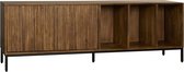 Woonexpress TV-meubel Denia - Mangohout - Bruin - 170x60x45 cm (BxHxD) - Zwart metalen poten