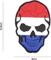 Embleem 3D PVC Skull Nederland cracked