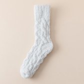 Fluffy sokken - Dames - Warme sokken maat 35 t/m 40- Winter Huissokken- Bedsokken - Huissokken - Badstof sokken - Verwarmde sokken - Dikke sokken - Kleur:grijs blauw