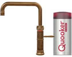 Quooker Classic Fusion Square Messing Patina met COMBI boiler 3-in-1 kokend water kraan