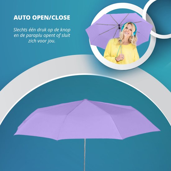 Parapluie Fare Mini - Ø97 cm - AOC - Ouverture et fermeture automatique - Coupe-vent - Polyester/Plastique/Acier - Lilas