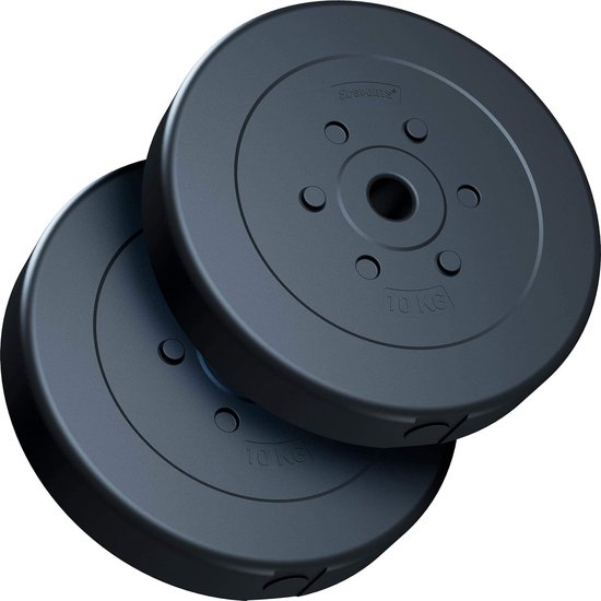 wuuhoo® cement halterschijven Mike 30mm, set 20kg - 30kg, gecoat in zwart, 1 ,25, 2,5, 5, 10 kg, kunststof halter halterschijven, fitness at home wuuhoo® cement halterschijven Mike 30mm, set 20kg - 30kg, gecoat in zwart, 1 ,25, 2,5, 5, 10 kg, kunststof halter halterschijven, fitness at home