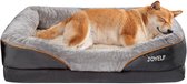 Luxe Orthopedisch Hondenkussen - Large Memory Foam Hondenbed - 91x68x20cm - Verwijderbare/Wasbare Hoes - Grijs