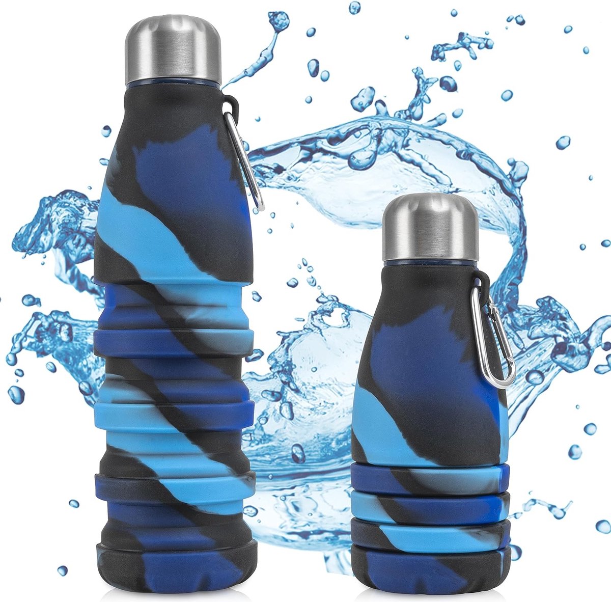 550ML Bouteille D'eau Pliable En Silicone Sans BPA, Bouteilles D