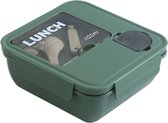 Lunchbox voor kinderen, met vakken, lekvrij, bentobox met 2 onderverdelingen, magnetron, snackbox, school voor volwassenen, meisjes, jongens, lunchbox, bentobox voor uitstapjes