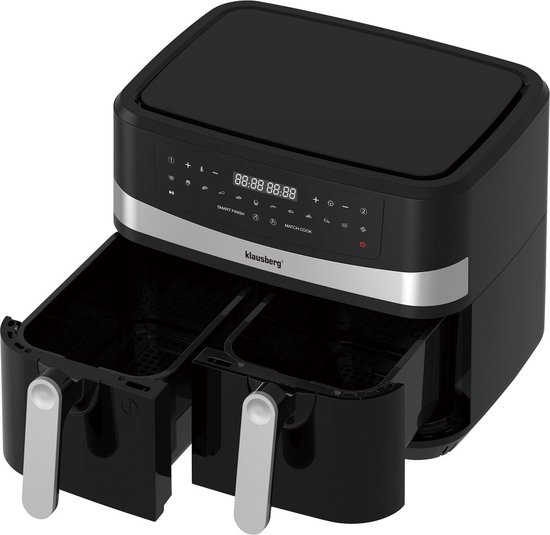 Klausberg Dubbele Airfryer XXL 9L 1750W Zwart - Klausberg - €129,95