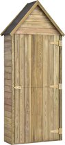 vidaXL - Tuinschuur - met - deur - 69,5x32x178 - cm - geïmpregneerd - grenenhout
