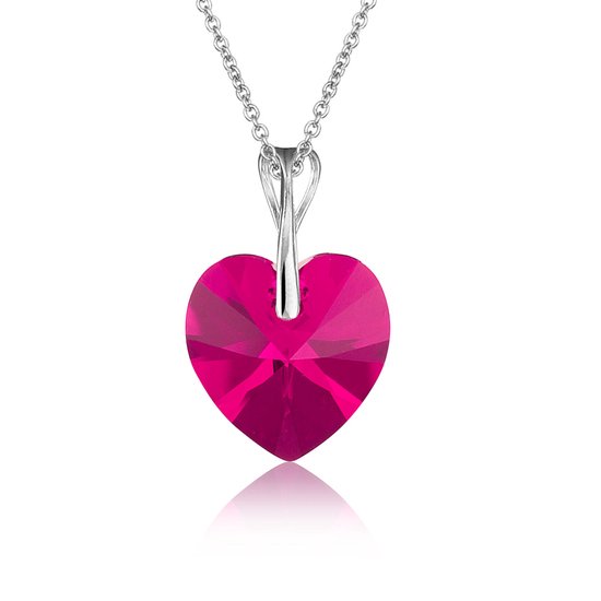 Montebello Ketting Pim - Swarovski® Hart - 925 Zilver - Ø14mm