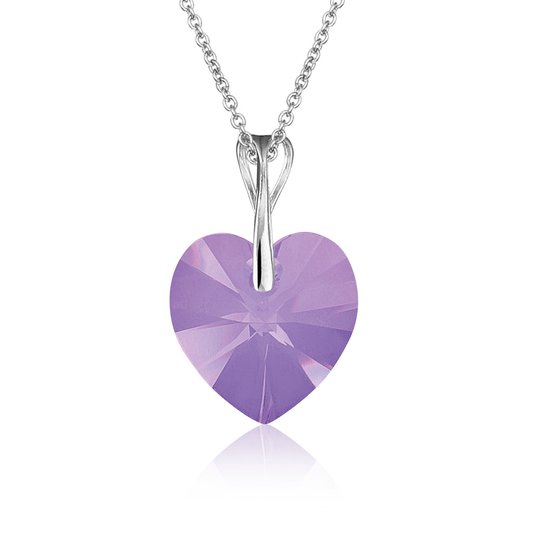 Montebello Ketting Pim - Swarovski® Hart - 925 Zilver - Ø14mm