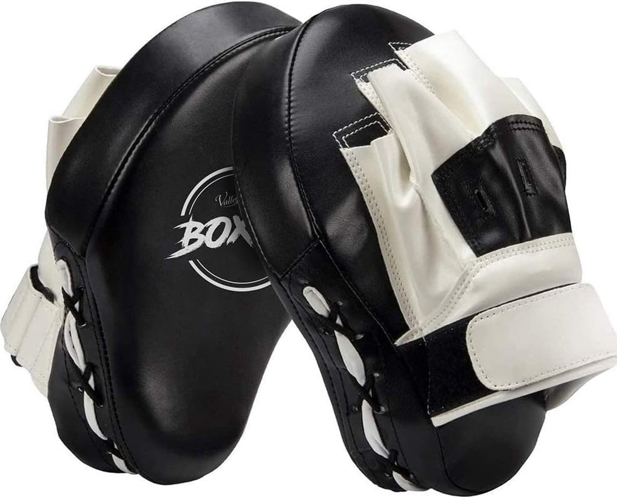 Gebogen bokshandschoenen van kunstleer, ideaal voor karate, Muay Thai kick, sparring, dojo, vechtsport