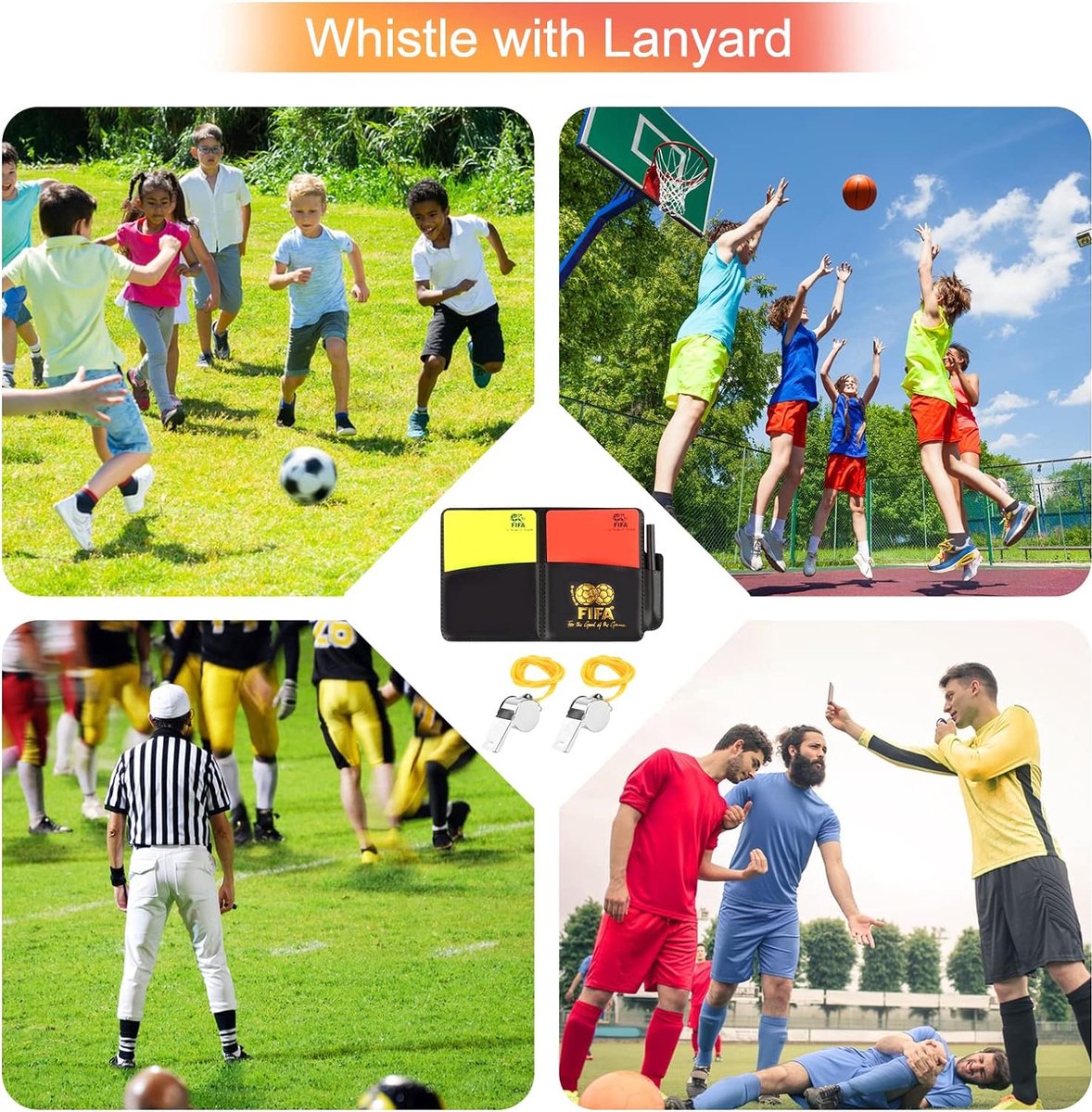 Scheidsrechterkaartenset, kwaliteit, duurzaam, rood geel kaartscorebooks voor kinderen, voetbal, basketbal, volleybal, handbal, balspelen, sportieve activiteit