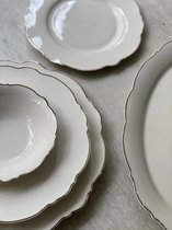 Service de table en porcelaine Selinex Silver Rim blanc avec bord argenté 25 pièces