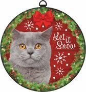 Plenty Gifts Boule de Noël en boîte - 10 cm - Chat gris