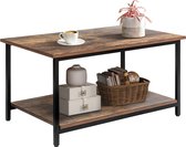 Nuvolix salontafel - salontafel vierkant - bijzettafel - industrieel - bruin - hout - 80*50*42CM