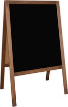 Klantenstopper reclamestandaard, 100 x 60 cm, standaard met krijtbord van hout, dinerbord met houten lijst, bruin
