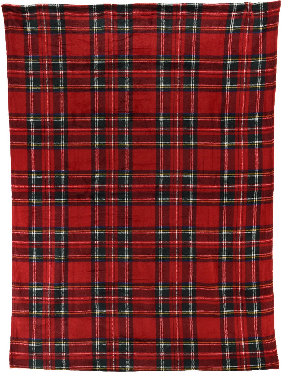Decoris Plaid polyester flanel ruit 150x200cm