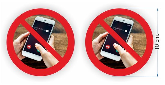 Foto: Jerma verboden mobiele telefoon stickers set 2 st 10 cm weerbestendig
