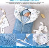 Couverture de poussette, nouveau-né, couverture enveloppante, sac de couchage chaud pour bébés de 0 à 12 mois (bleu)