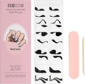 CLIQGLOW - Semi-Cured Nail Wraps - Nagelstickers - Gellak Stickers - Black Swirls
