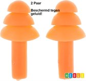 2 Paar Oordoppen - 2 Sets Oranje - Anti-Snurken - Klussen - Incl. Bewaardoosjes - van Heble®