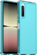 Mobigear Hoesje geschikt voor Sony Xperia 10 V Telefoonhoesje Flexibel TPU | Mobigear Crystal Backcover | Xperia 10 V Case | Back Cover - Blauw