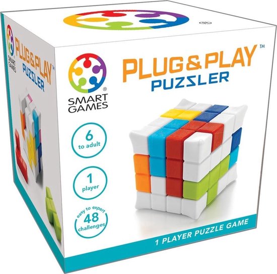 SmartGames - Plug & Play Puzzler (48 opdrachten) -  fidget toy - kubus puzzel - SmartGames