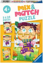 Ravensburger puzzel Mix & Match Bonte Kleren - 3x24 stukjes - Kinderpuzzel