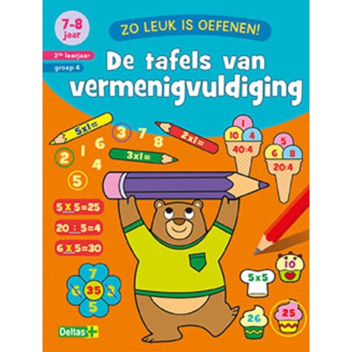Omslag van De tafels van vermenigvuldiging 7-8 jaar 2de leerjaar groep 4