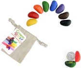 Crayon Rocks -8 couleurs dans un sac en coton - crayons de cire écologiques non toxiques, poignée de stylo stimulante