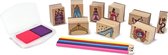 Jeu d'estampes princesse en bois Melissa & Doug: 9 tampons, 5 crayons de couleur et un tampon encreur 2 couleurs