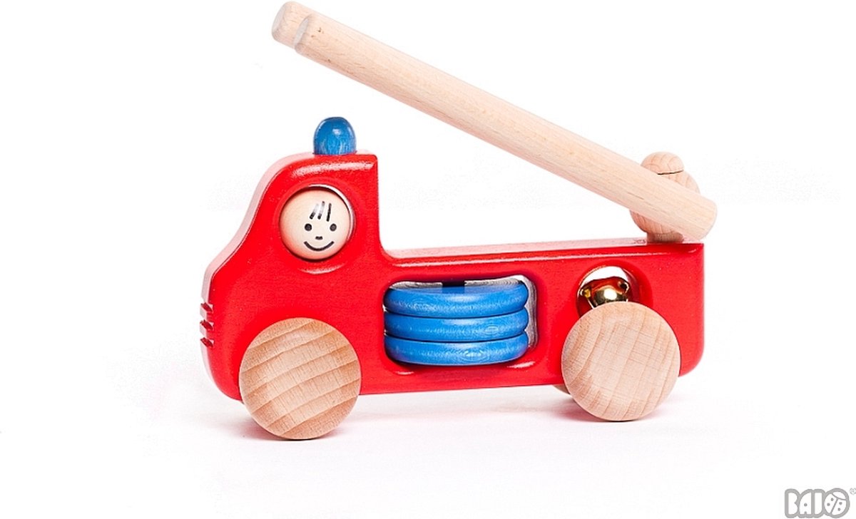 Bajo Houten Brandweerwagen Luxe - 15 cm