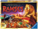 Doos van het bordspel Ramses, met farao, piramides en schatzoekers.