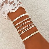 Sorprese armband - Lusso - zilver - armband dames - 6-delig - cadeau - Model R - Cadeau